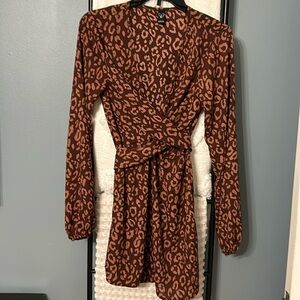Leopard print mini dress